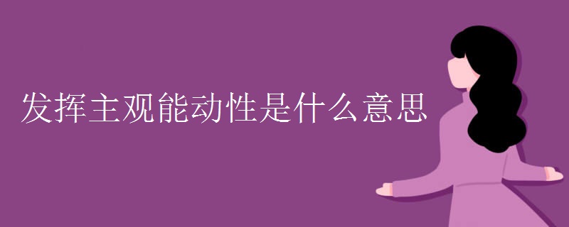 发挥主观能动性是什么意思
