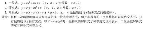 二次函数解析式的表达方式