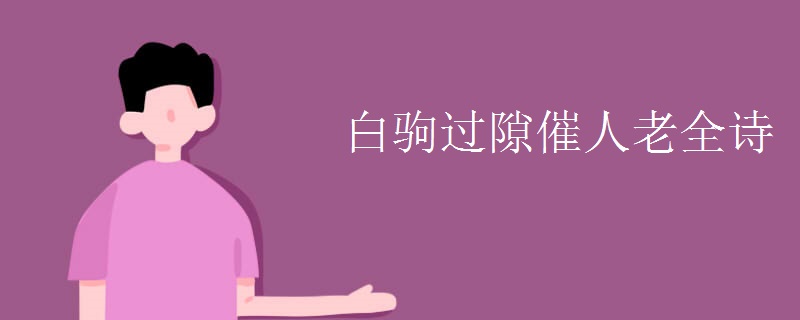 白驹过隙催人老全诗