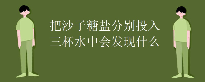 把沙子糖盐分别投入三杯水中会发现什么