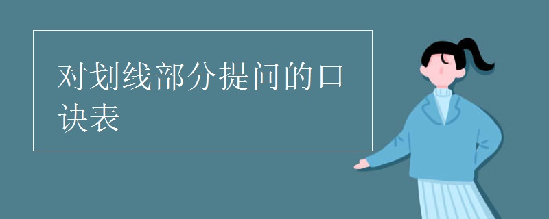 对划线部分提问的口诀表 对划线部分提问的口诀表