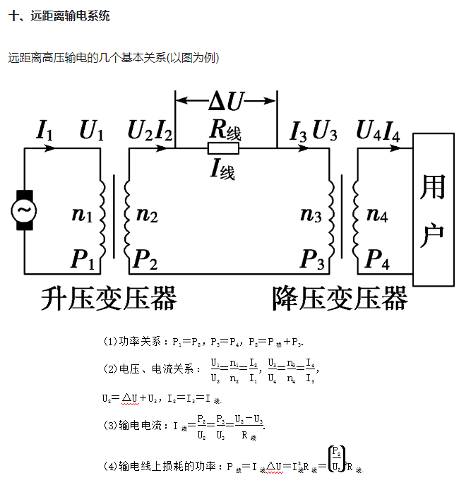 交变电流知识点及公式