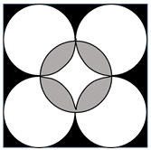 xiaomai 在一块边长为8米的正方形草坪上架设了5个自动洒水器,洒水器的洒水半径为2米(如图所示)。问草坪上同时